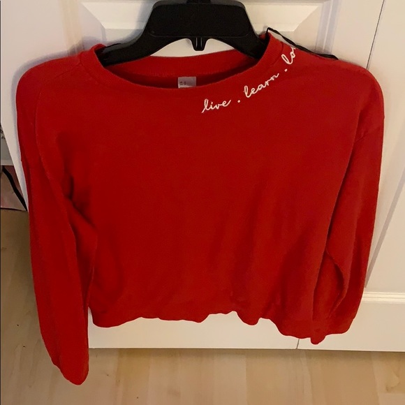 h&m red Live,Learn,Love crew neck - Picture 1 of 2